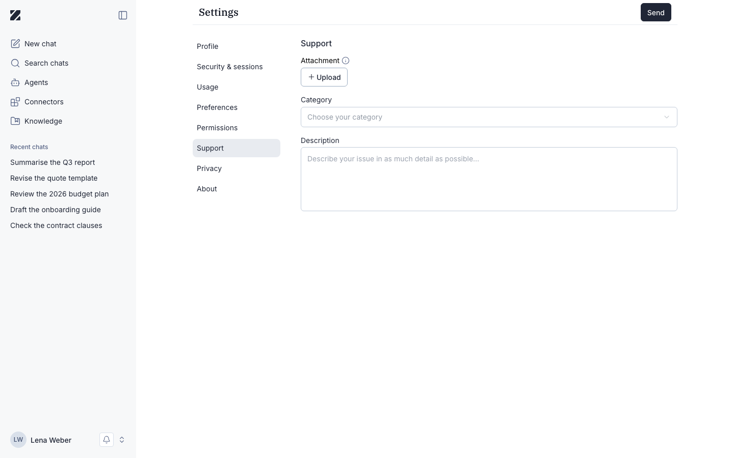 Support screen