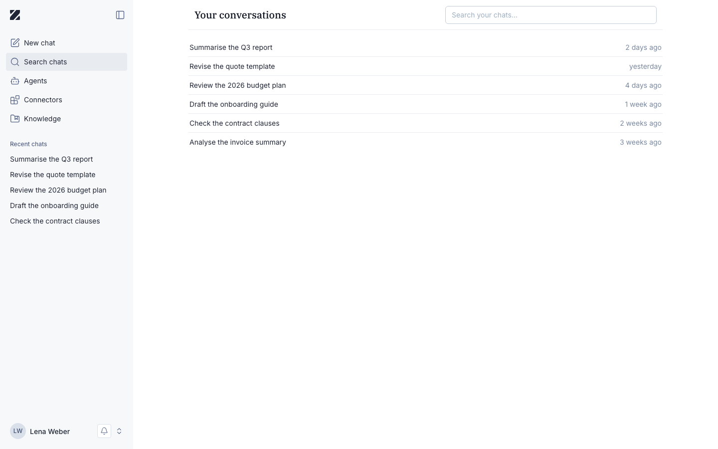 Chats screen