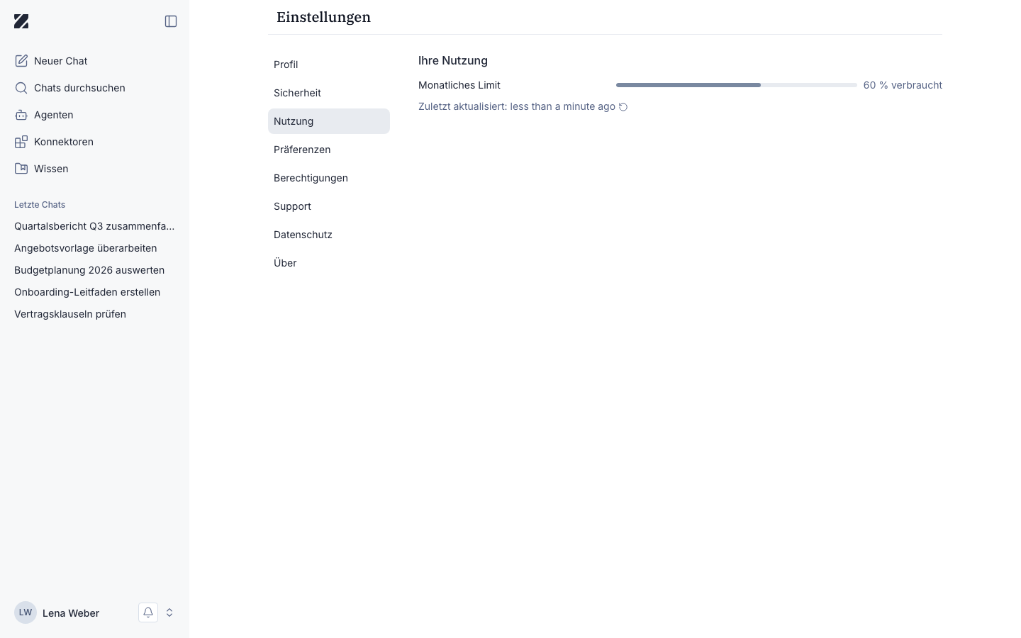 Ansicht „Nutzung“